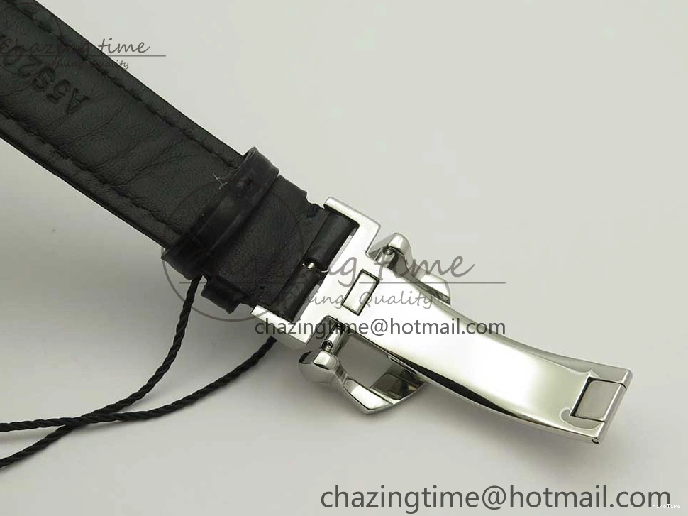 MIROTIME 0129 Snug Portofino IW391022 SS ZK 1:1 Best Edition White Dial Gold Markers On Black Leather Strap A 7130